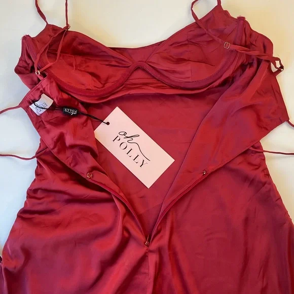 NWT Oh Polly Red Cowl Neck Underwire A-Line Mini Dress Size 4 - Picture 11 of 16